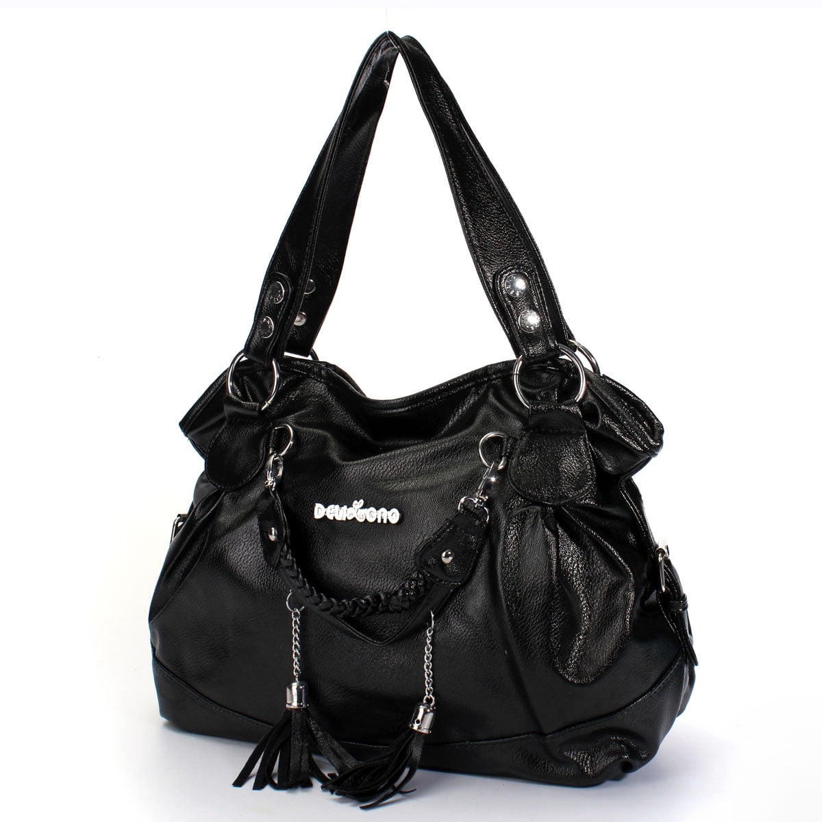 Use4 Womens Christmas White Snowflake Rivet PU Leather Tote Bag Shoulder Bag Purse Use4 Womens Christmas White Snowflake Rivet PU Leather Tote Bag Shoulder Bag Purse